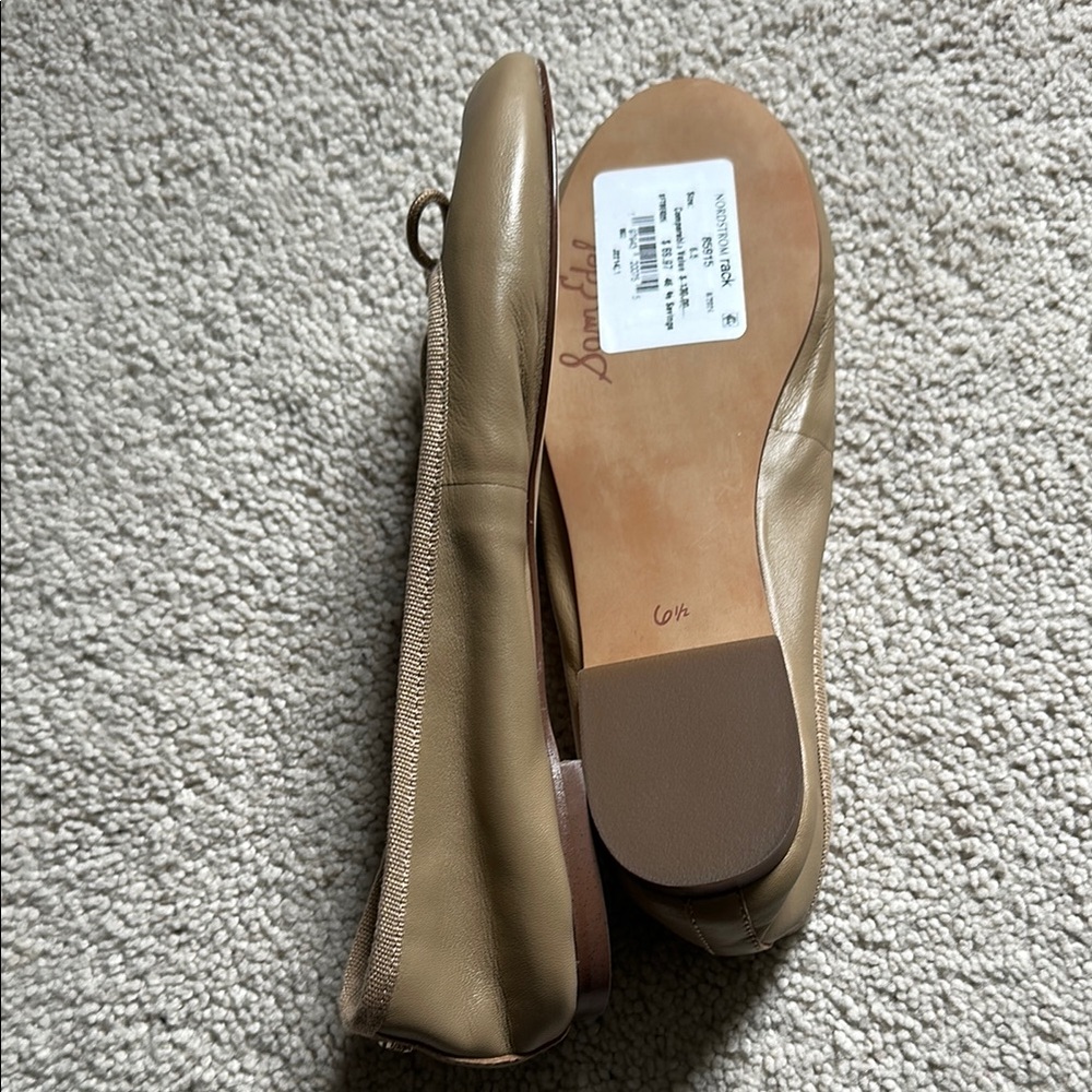 Sam Edelman Tan Suede Flats with Bow Detail - Picture 4 of 5